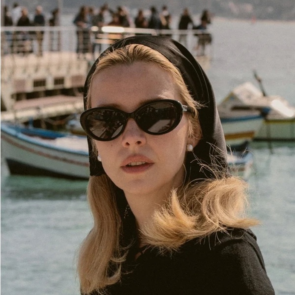 DOEN BY GARRETT LEIGHT INGENUE BLACK CAT EYE SUNGLASSSES